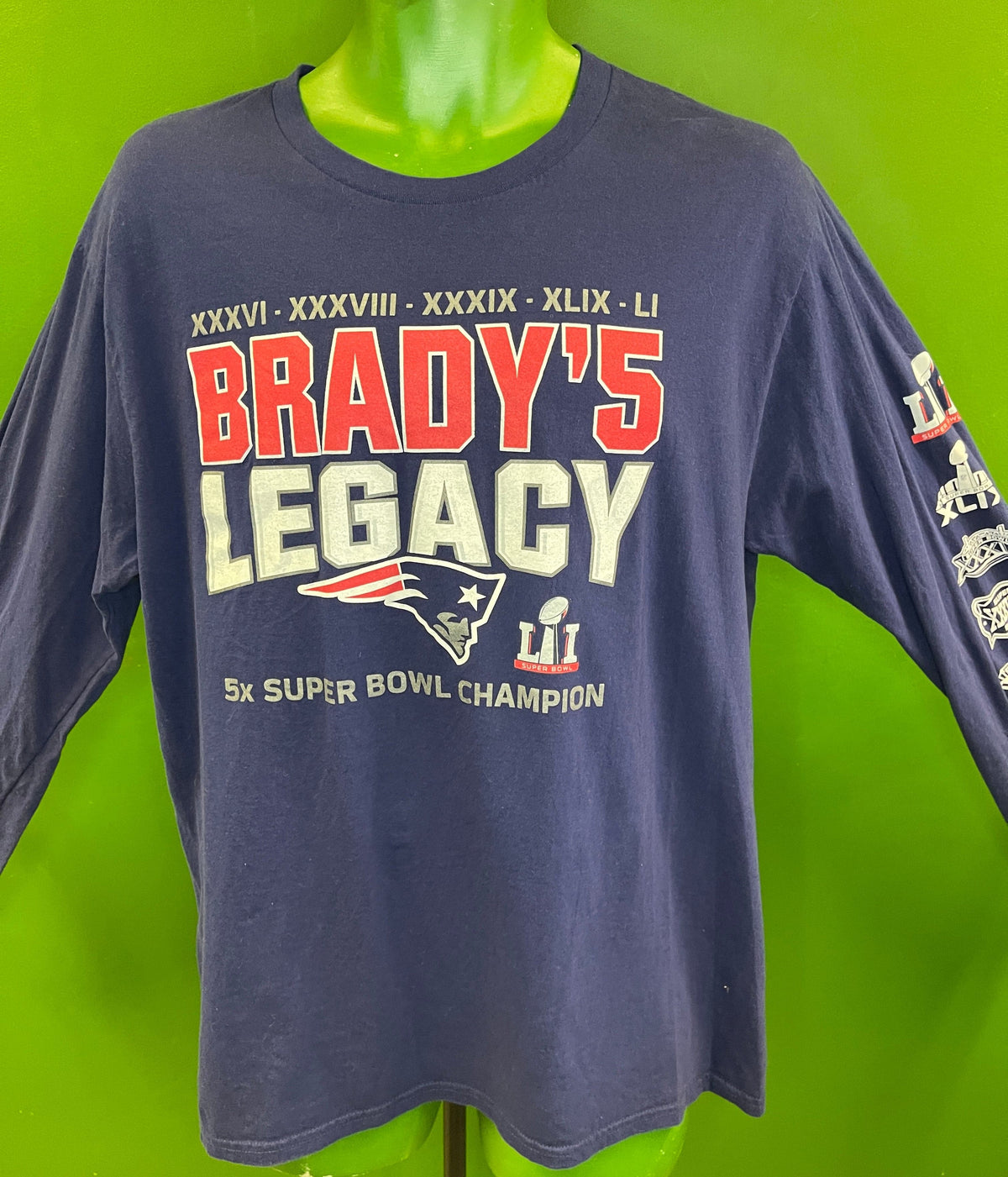 NFL New England Patriots Pro Line "Brady's Legacy" L/S T-Shirt Men's Large