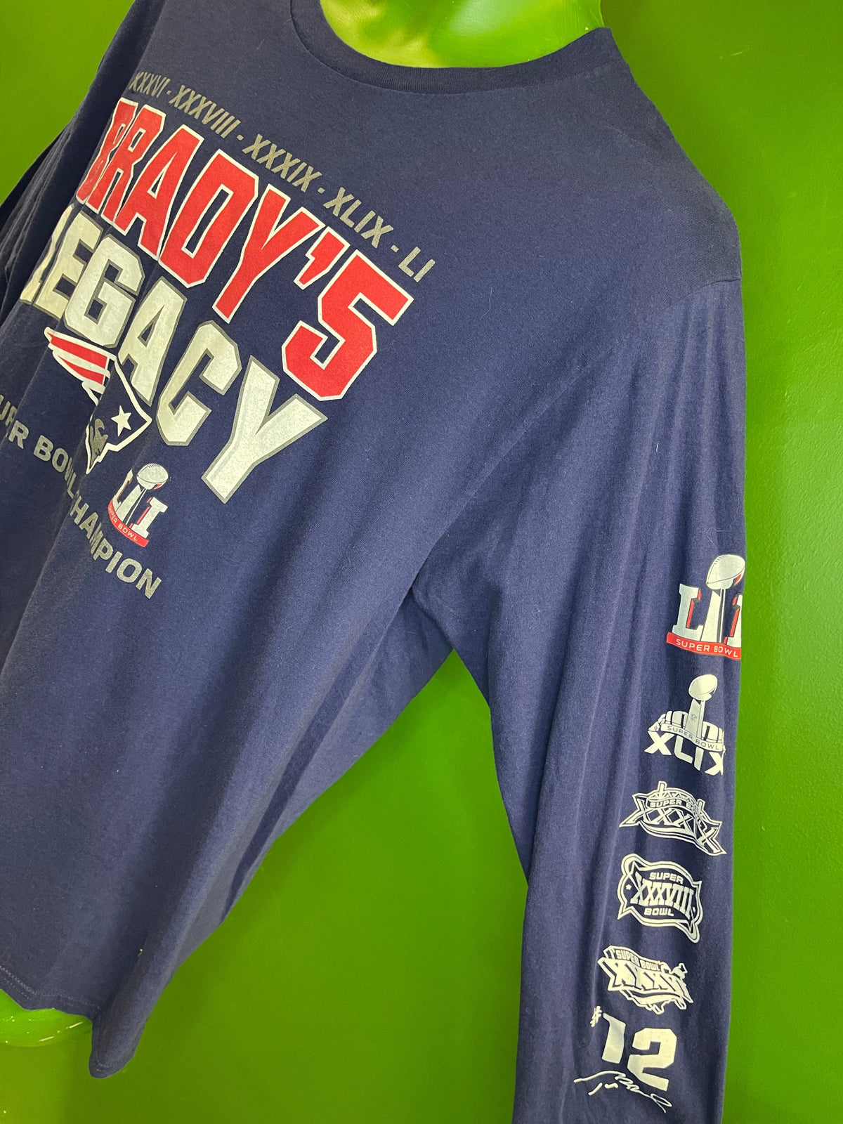 NFL New England Patriots Pro Line "Brady's Legacy" L/S T-Shirt Men's Large
