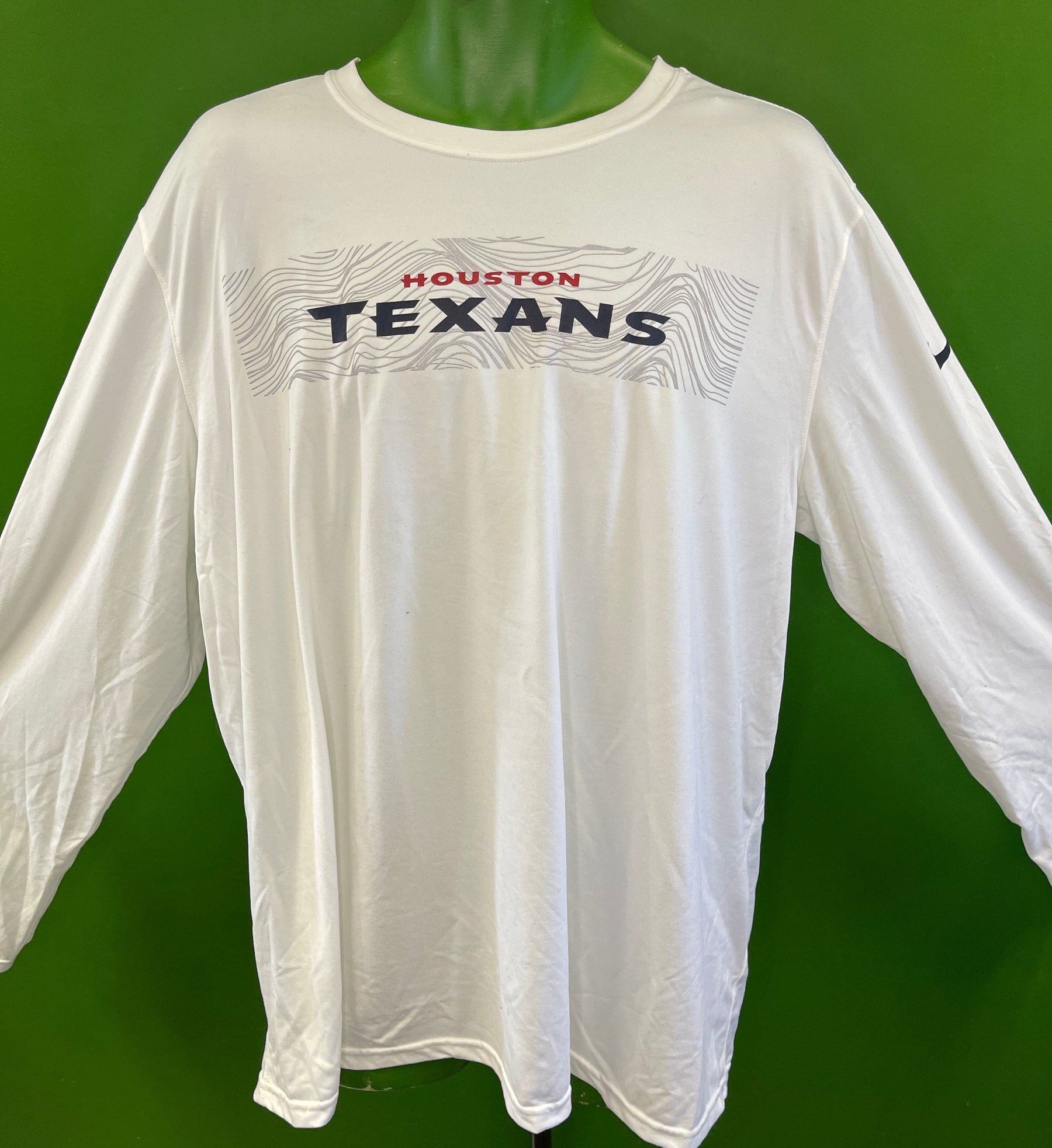 NFL Houston Texans Dri-Fit White L/S T-Shirt Men's X-Large NWT