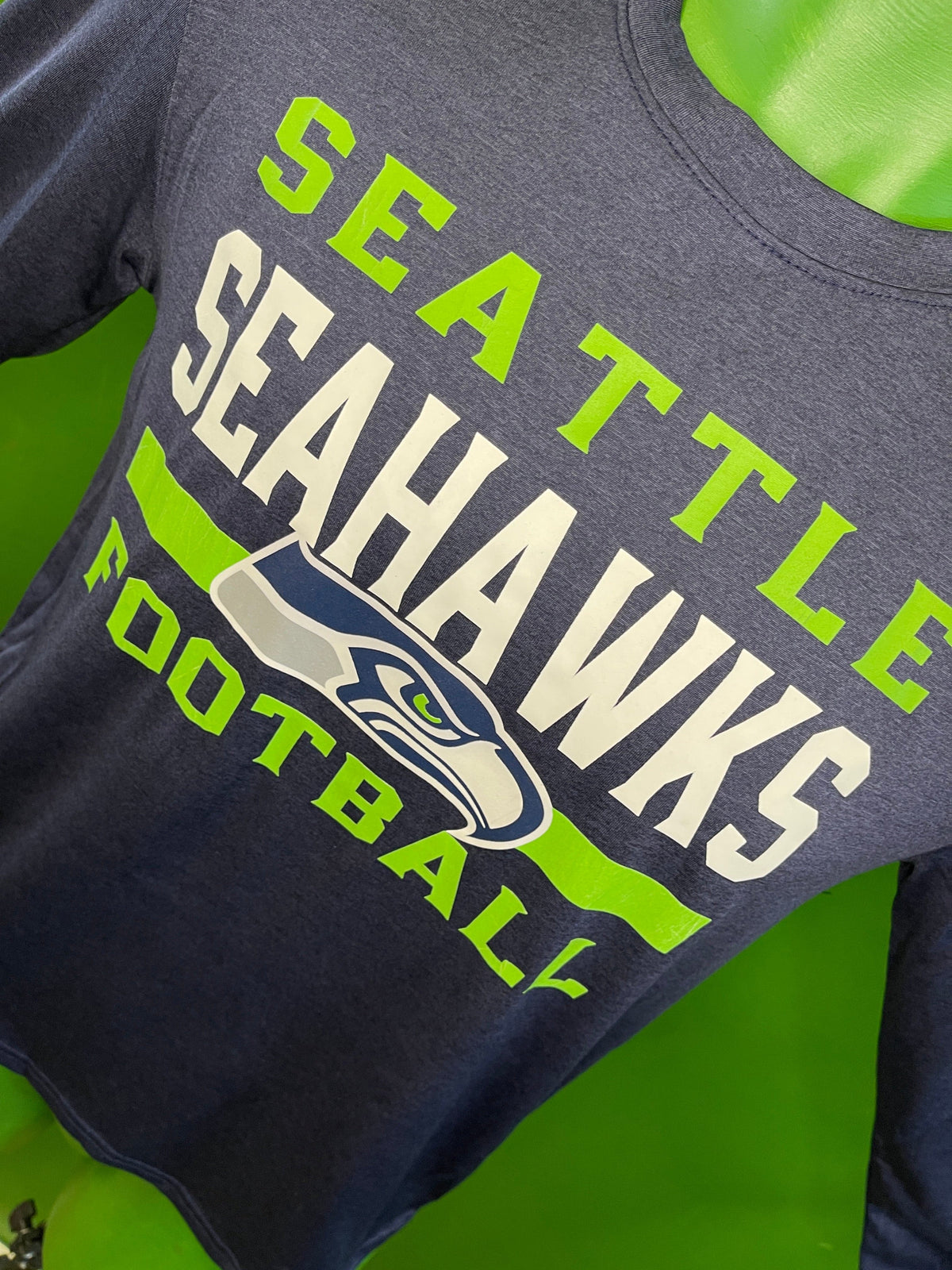 NFL Seattle Seahawks Heathered Blue L/S T-Shirt Youth Medium 10-12