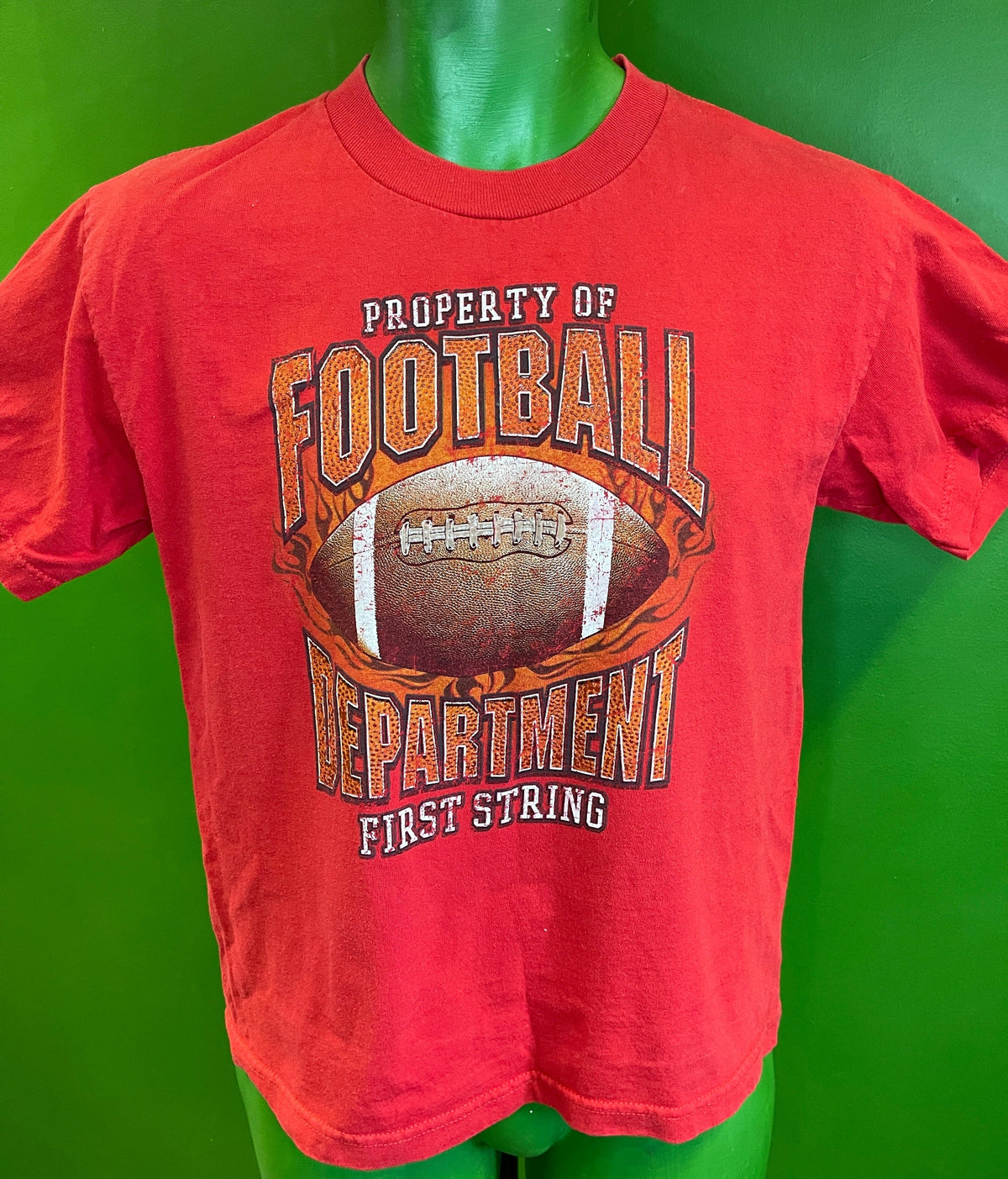 American Football Textured Red T-Shirt Youth Medium/Large 12-14