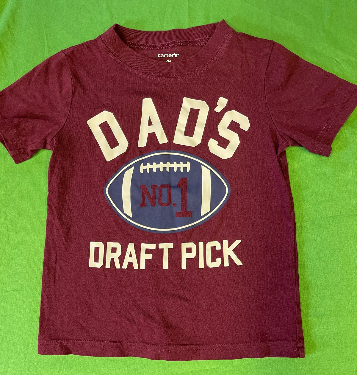 American Football "Dad's No. 1 Draft Pick" T-Shirt Youth X-Small 4T