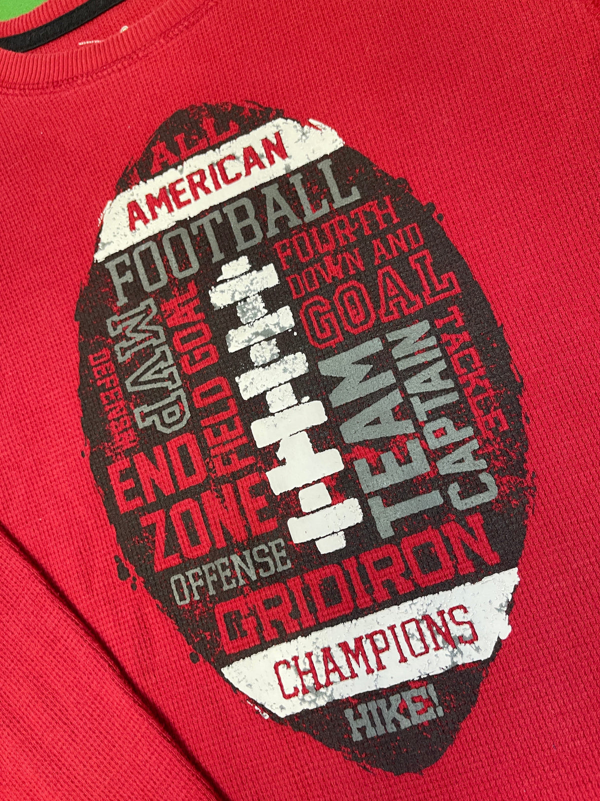American Football Textured Red L/S T-Shirt Youth Small 7