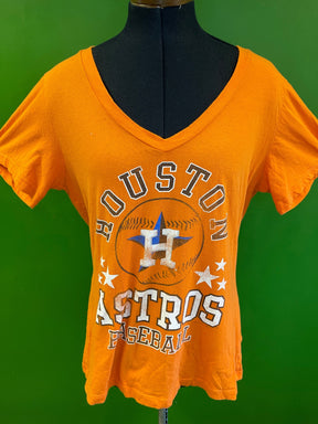 MLB Houston Astros 100% Cotton V-Neck T-Shirt Women's X-Large