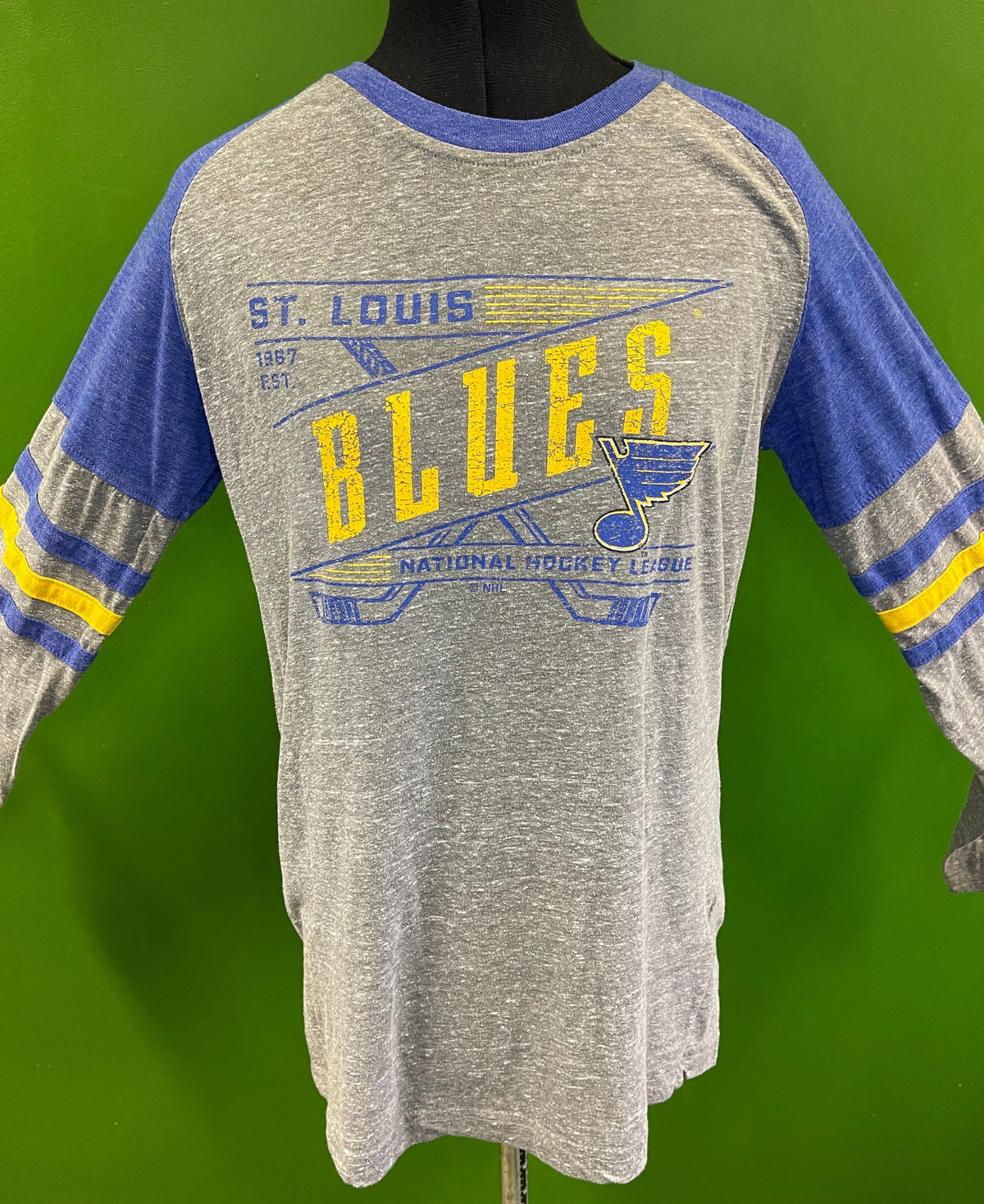 NHL St. Louis Blues Raglan L/S Tissue T-Shirt Women's Medium