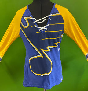 NHL St. Louis Blues Majestic Lace-Up Raglan L/S T-Shirt Women's Medium