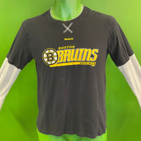 NHL Boston Bruins Layered-Look L/S T-Shirt Youth Large 14-16