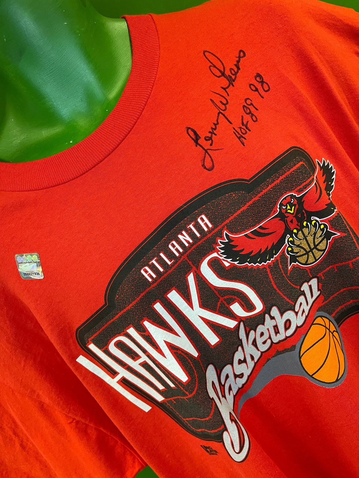 NBA Atlanta Hawks Lenny Wilkins Autographed SIGNED T-Shirt Men's 2X-Large NWT