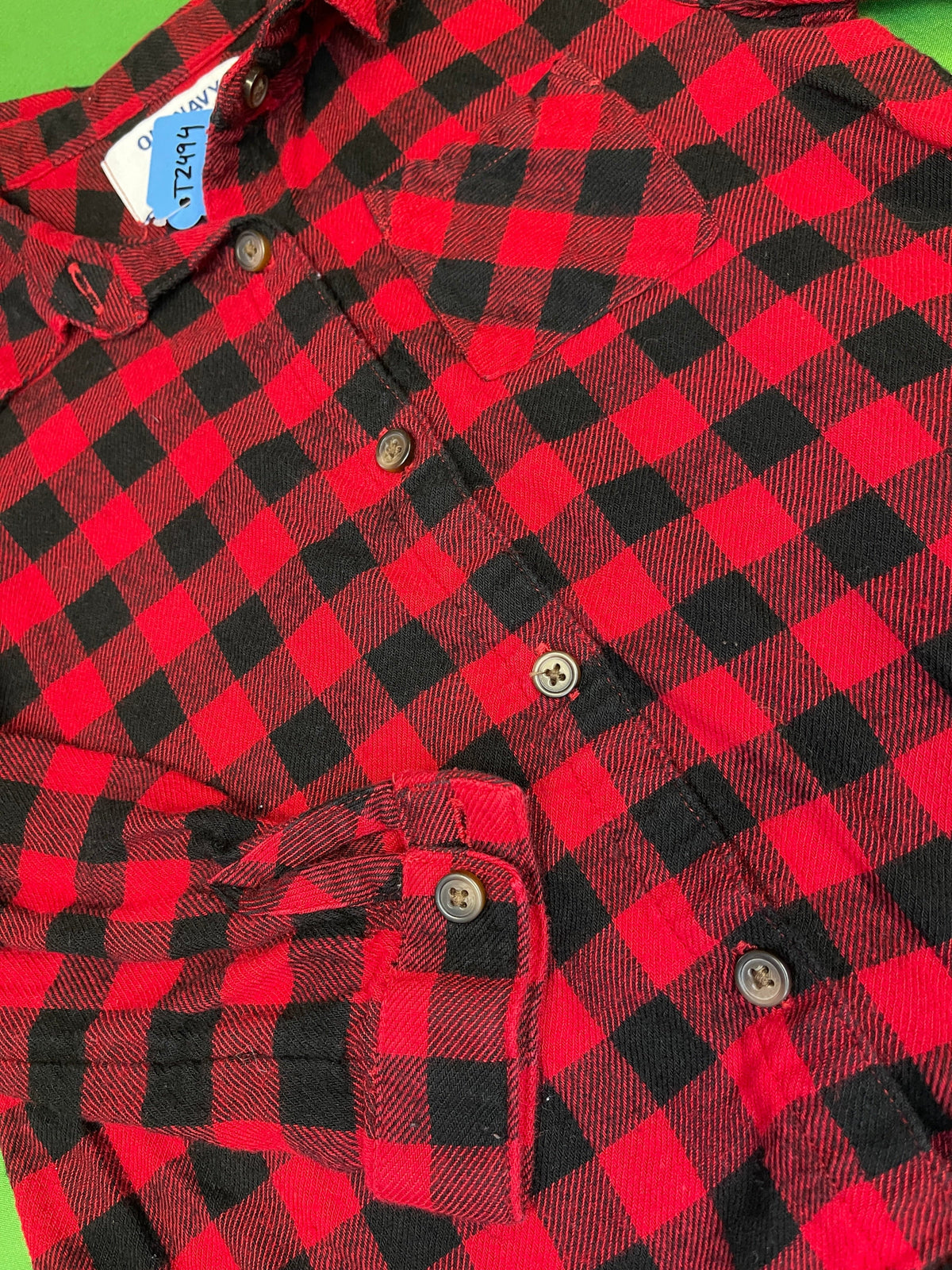 Lumberjack Style Old Navy Red & Black Checked Flannel Shirt Youth X-Small 4T