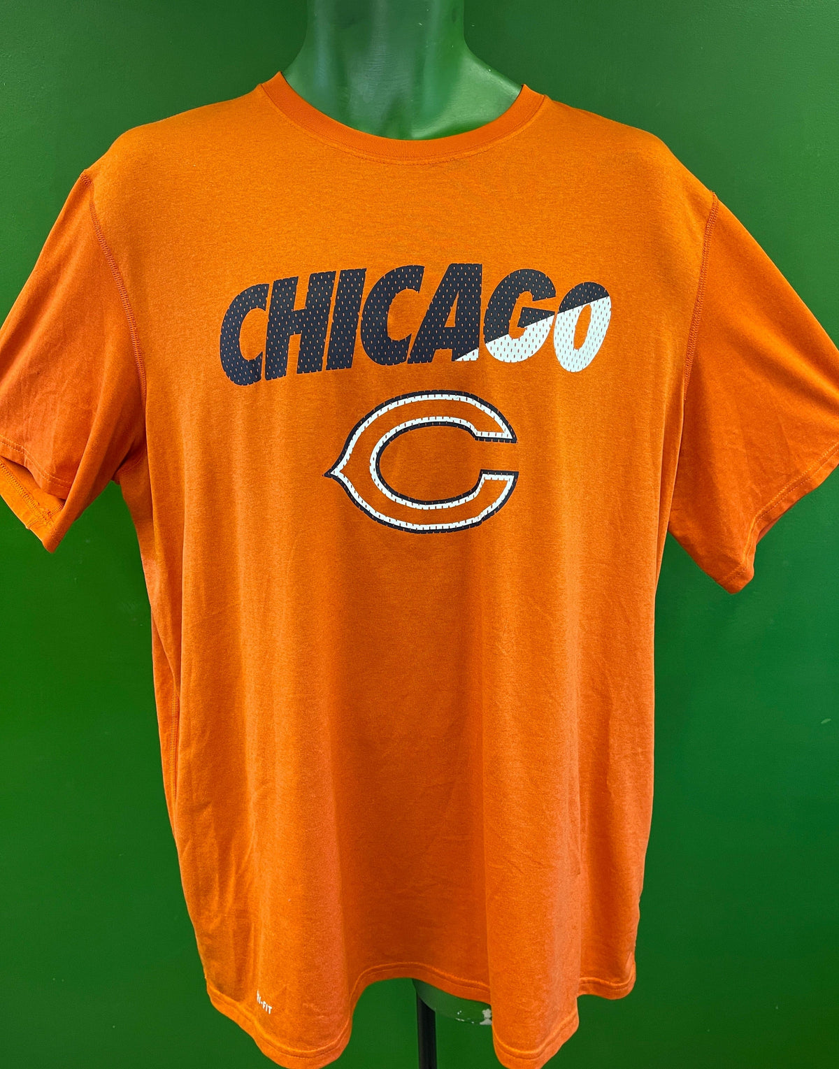 NFL Chicago Bears Dri-Fit Orange T-Shirt Men's X-Large