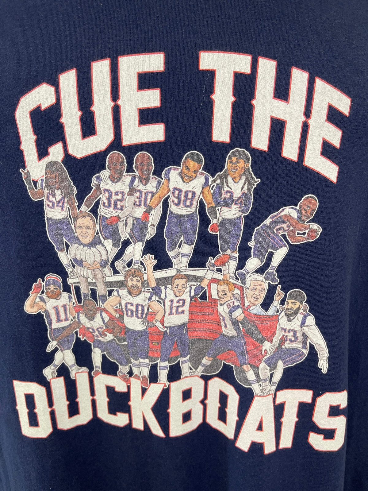 NFL New England Patriots "Cue the Duck Boats" T-Shirt Men's Large