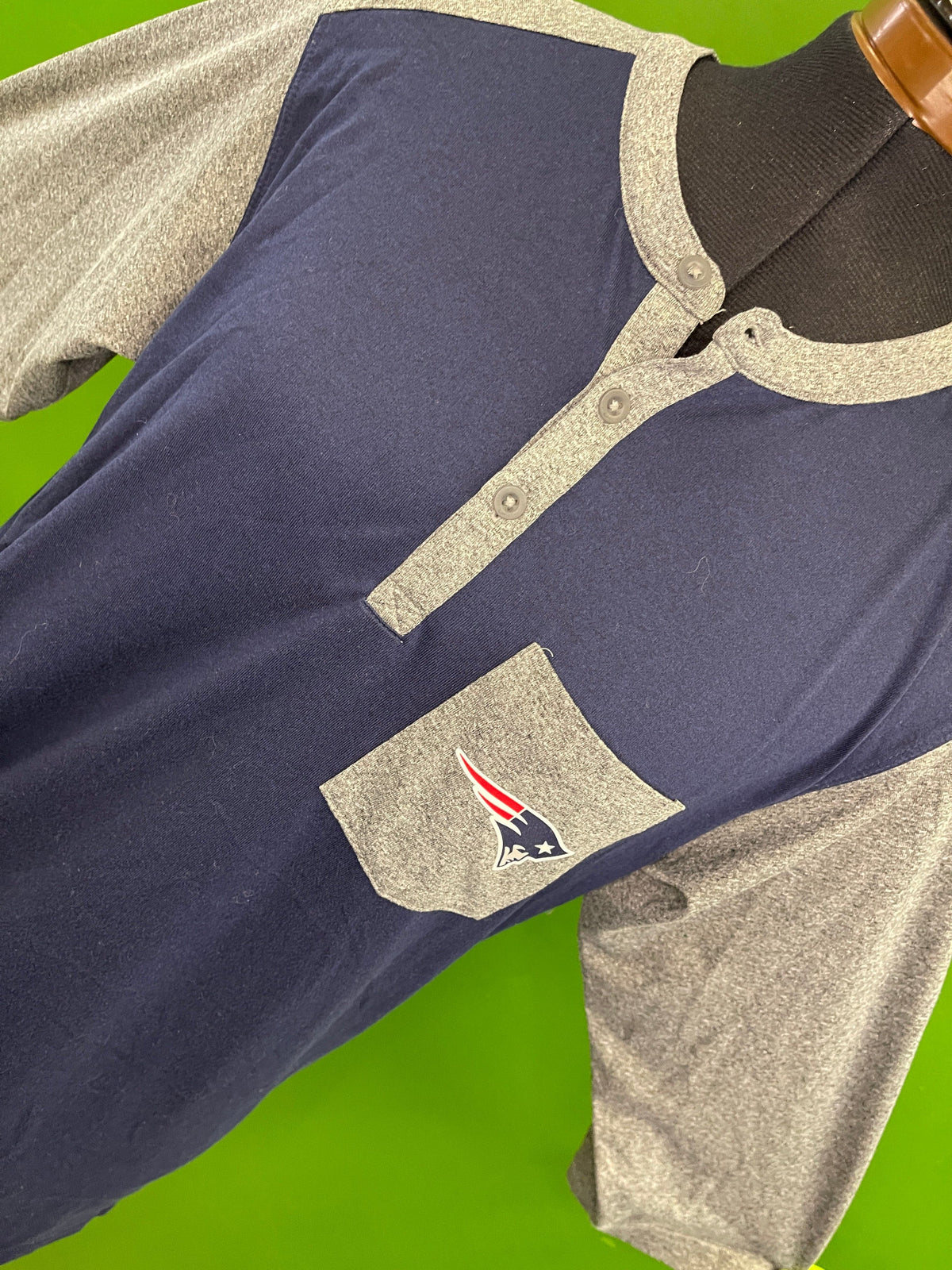 NFL New England Patriots Dri-Fit Henley 3/4 Sleeve T-Shirt Men's Small