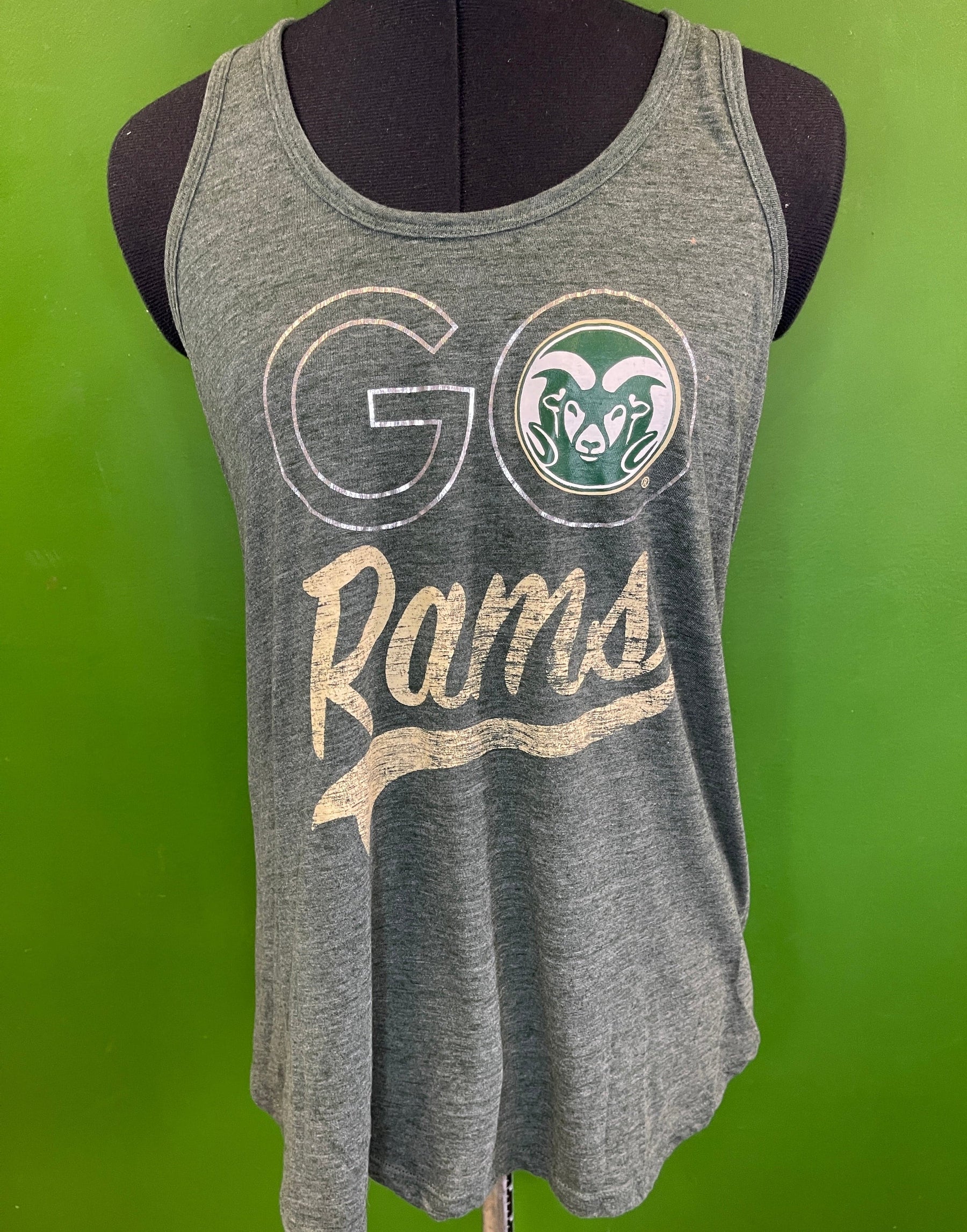 NCAA Colorado State Rams Shiny Twist Back Tank Top Women's Medium