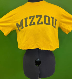 NCAA Missouri Mizzou Tigers Yellow Cropped T-Shirt Women's Small