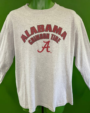 NCAA Alabama Crimson Tide Heathered Grey L/S T-Shirt Men's Large