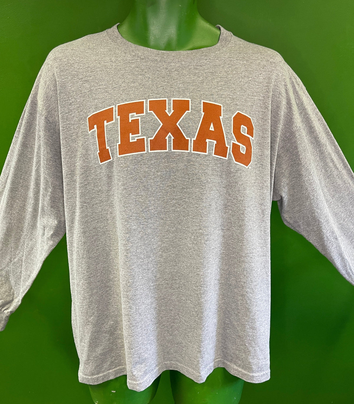 NCAA Texas Longhorns Russell Heathered Grey L/S T-Shirt Men's Large