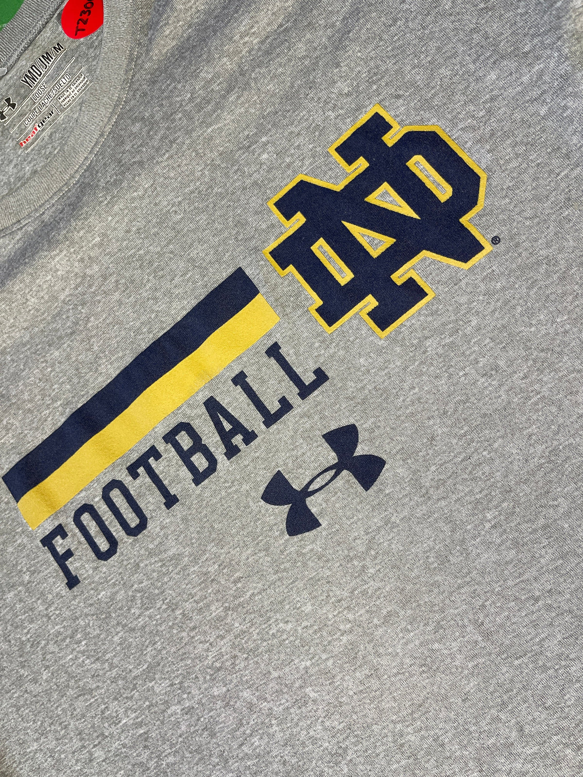 NCAA Notre Dame Fighting Irish Under Armour Heathered Grey T-Shirt Youth Medium