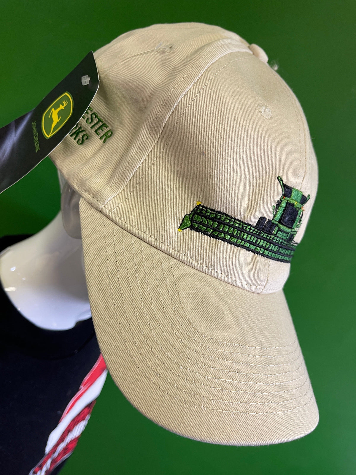 John Deere Harvester Works Baseball Cap/Hat Beige Men's OSFM NWT