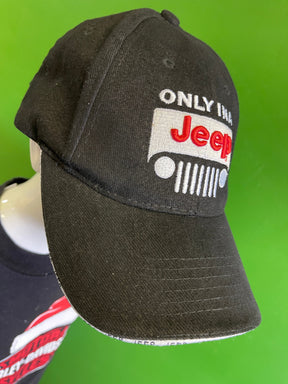 Only in a Jeep 100% Cotton Black Baseball Hat/Cap Men's OSFM