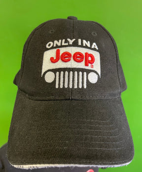 Only in a Jeep 100% Cotton Black Baseball Hat/Cap Men's OSFM