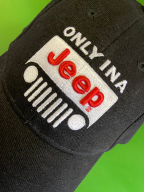 Only in a Jeep 100% Cotton Black Baseball Hat/Cap Men's OSFM