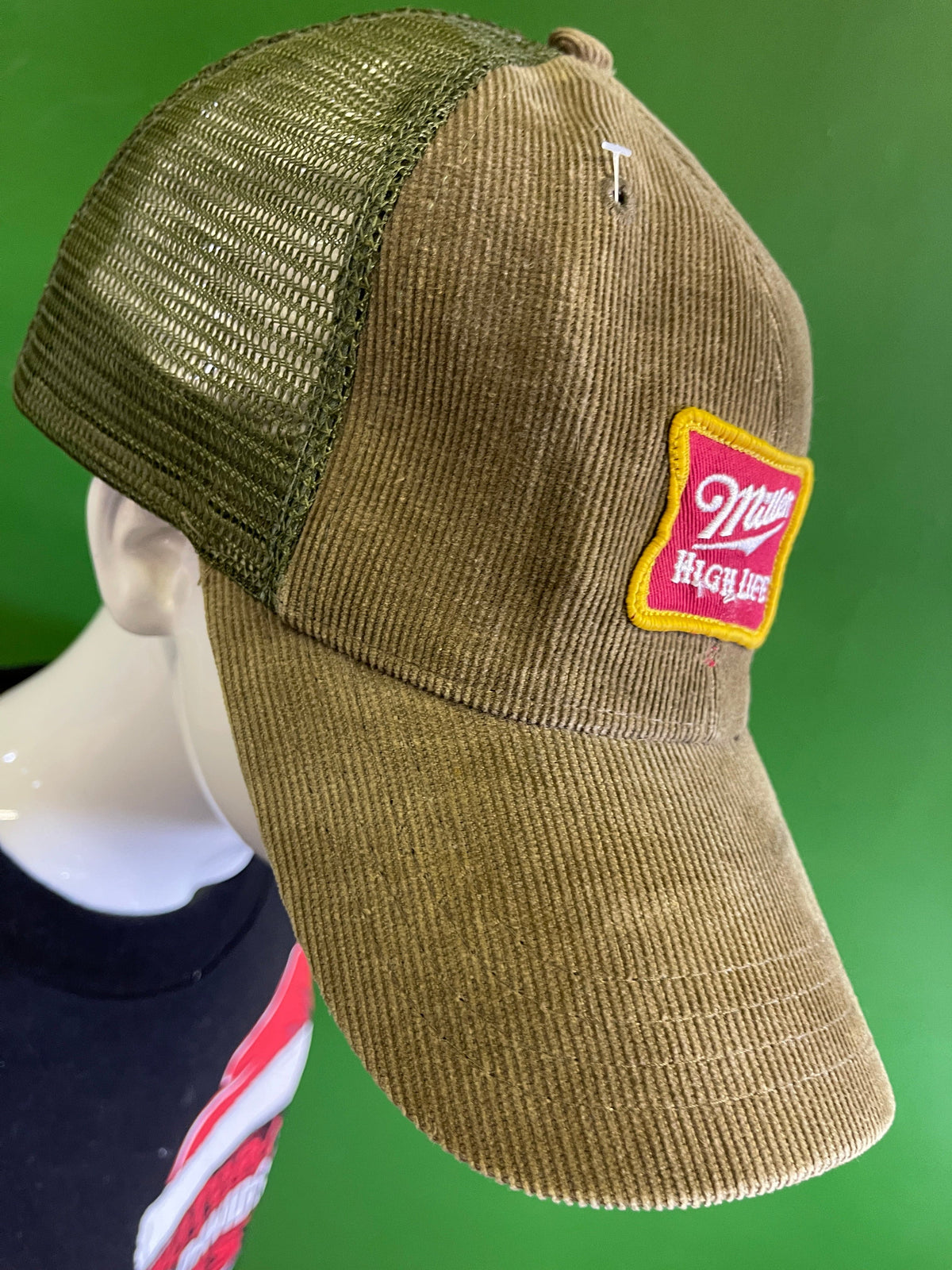 Miller High Life Beer Corduroy Trucker Mesh Baseball Cap/Hat Men's OSFM