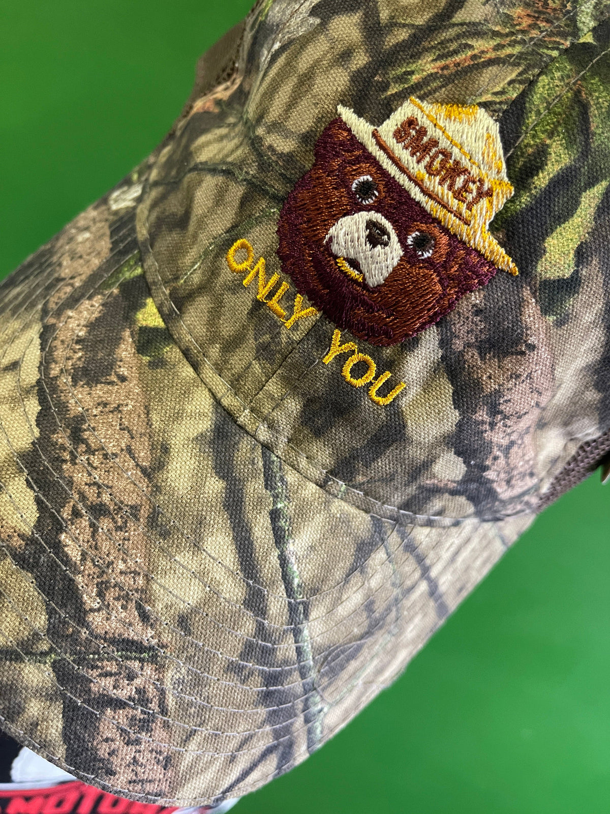 Smokey Bear "Only You" Mossy Oak Camo Mesh Baseball Hat/Cap Men's OSFM NWT