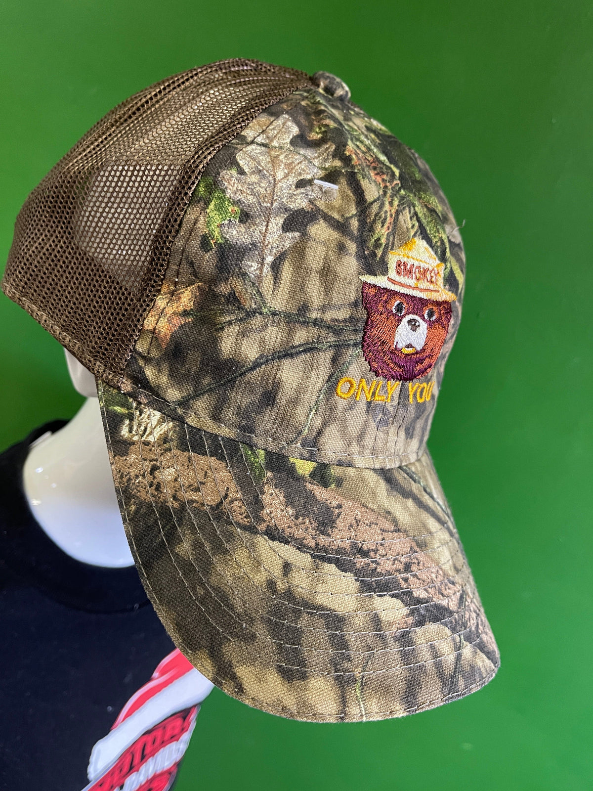 Smokey Bear "Only You" Mossy Oak Camo Mesh Baseball Hat/Cap Men's OSFM NWT