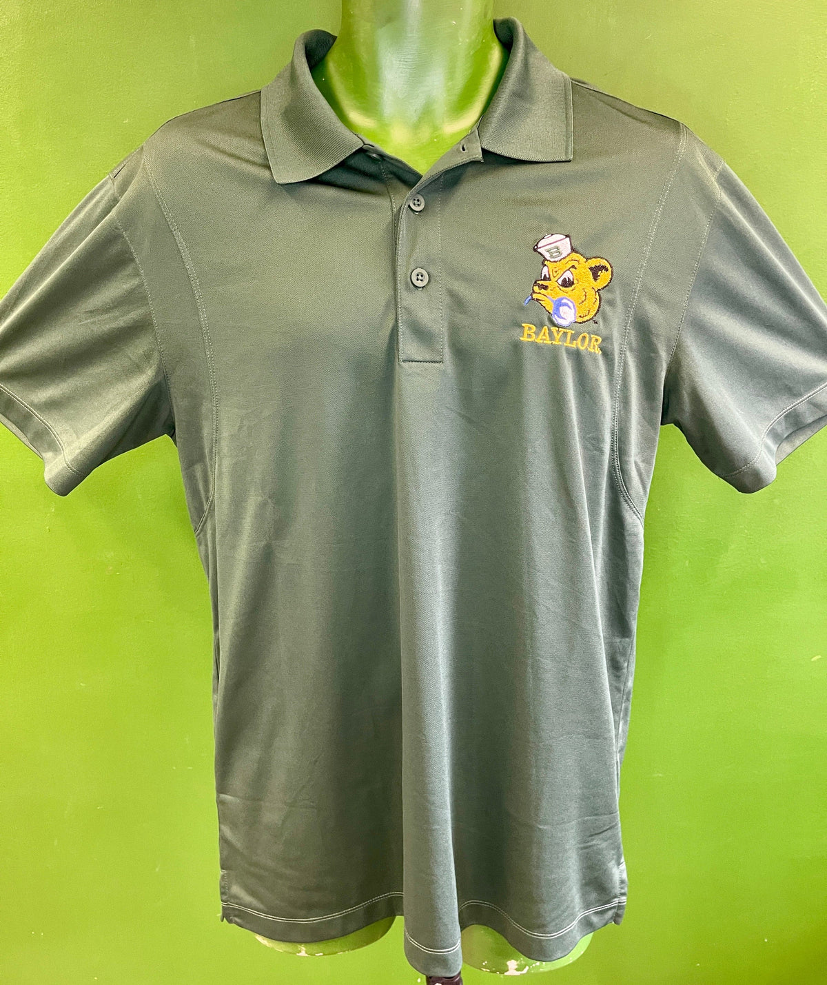 NCAA Baylor Bears Cotton Bowl 2015 Green Golf Polo Shirt Men's Medium