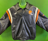 NFL Cleveland Browns Puma Vintage 100% Leather Bomber Jacket Coat Men's X-Large