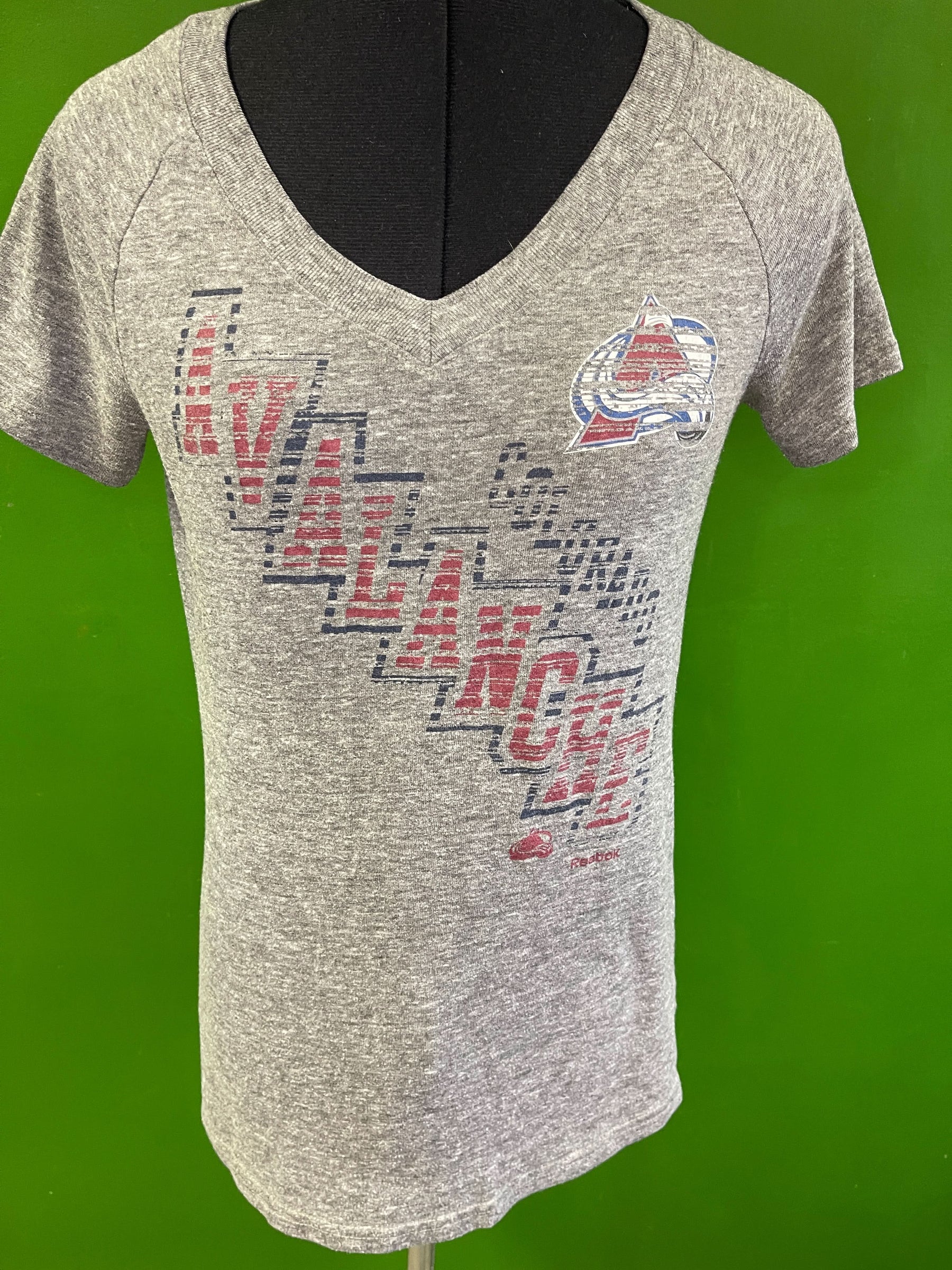 NHL Colorado Avalanche V-Neck Grey T-Shirt Women's Medium