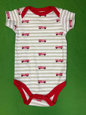 Fire Engine/Truck Pattern Striped Bodysuit/Vest Infant Baby 0-3 Months