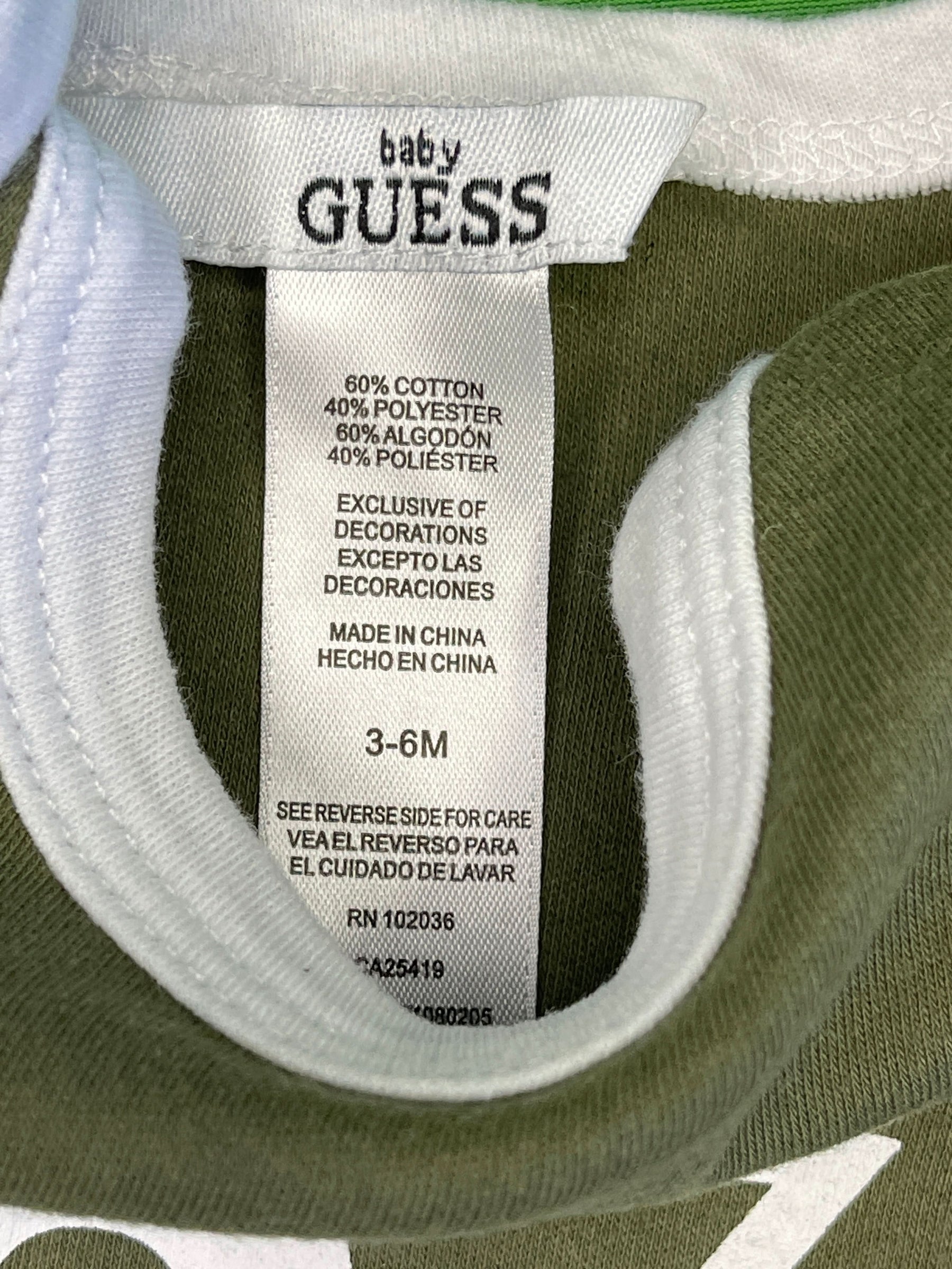 Guess Logo Colourblock Bodysuit/Vest Infant Baby 3-6 Months