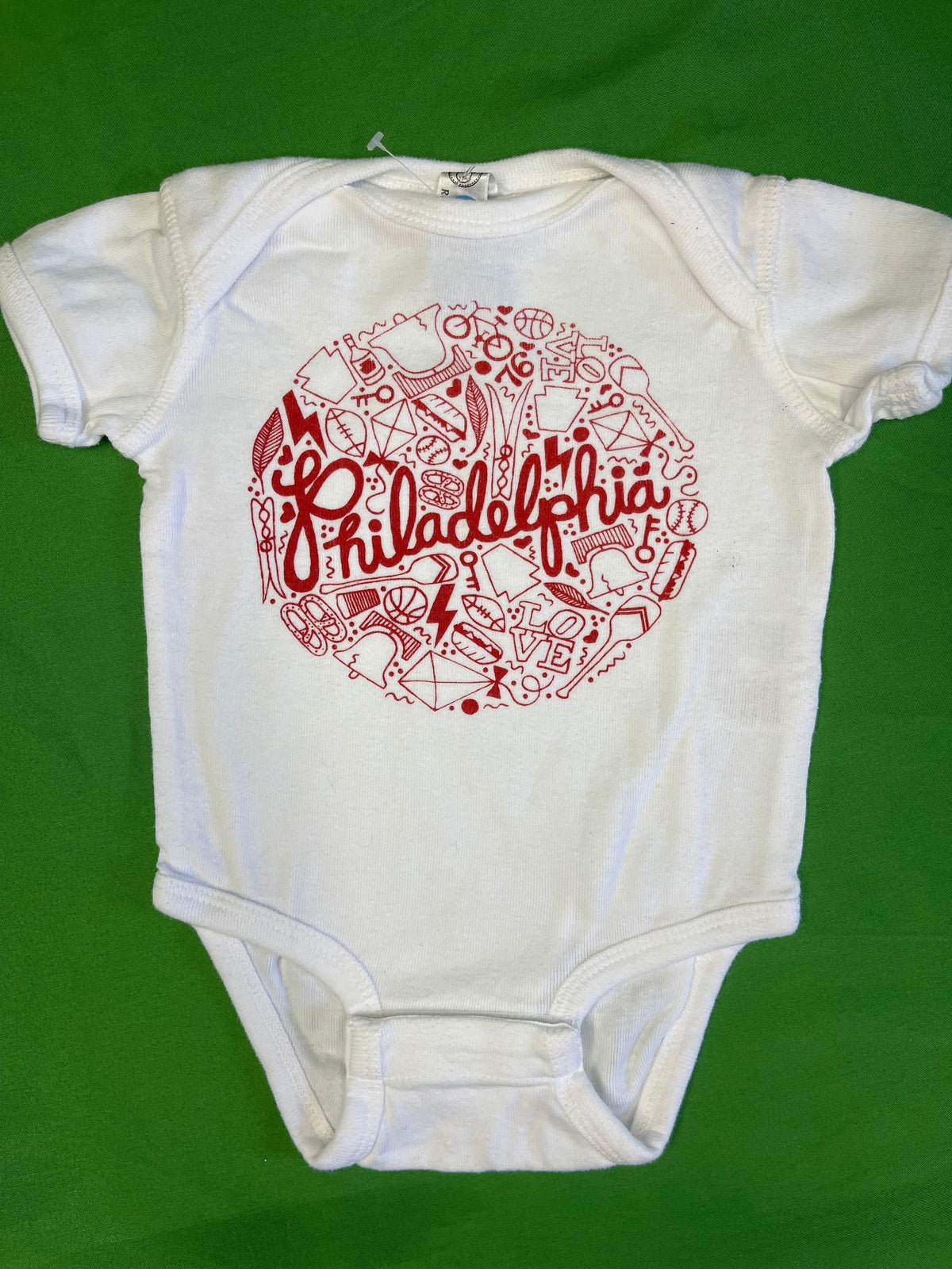 Pihiladelphia City Patterned 100% Cotton Bodysuit/Vest Infant Baby 6 Months