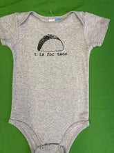 "T is for Taco" Heathered Grey Bodysuit/Vest Infant Baby 6-12 Months