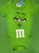 Green M&M Face 100% Cotton Bodysuit/Vest Infant Baby 6 Months