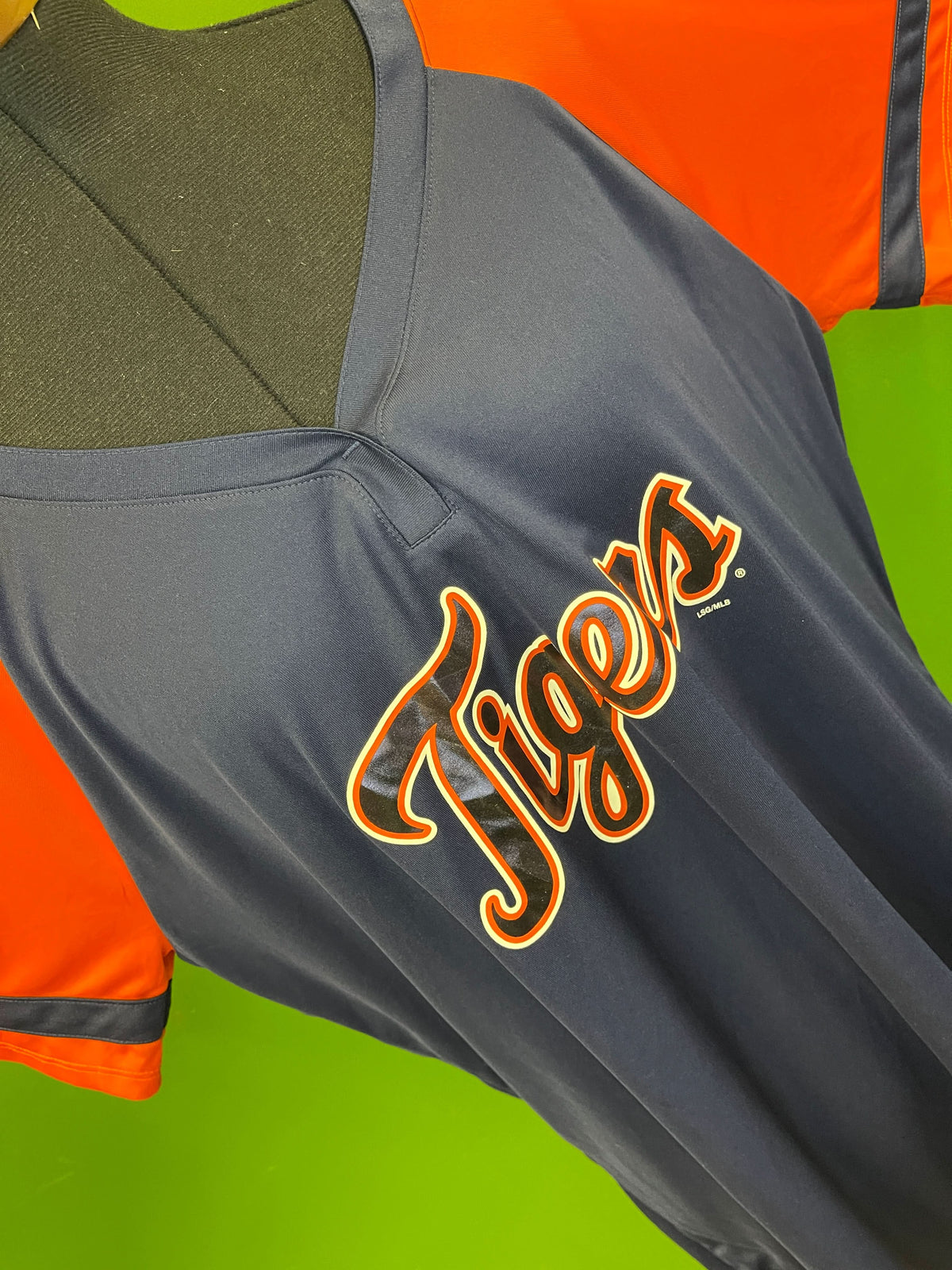 MLB Detroit Tigers Sparkly Logo Jersey Top Women's 2X-Large