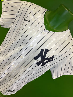 MLB New York Yankees Striped Button-Up Baseball Jersey Youth X-Large 18-20 NWT