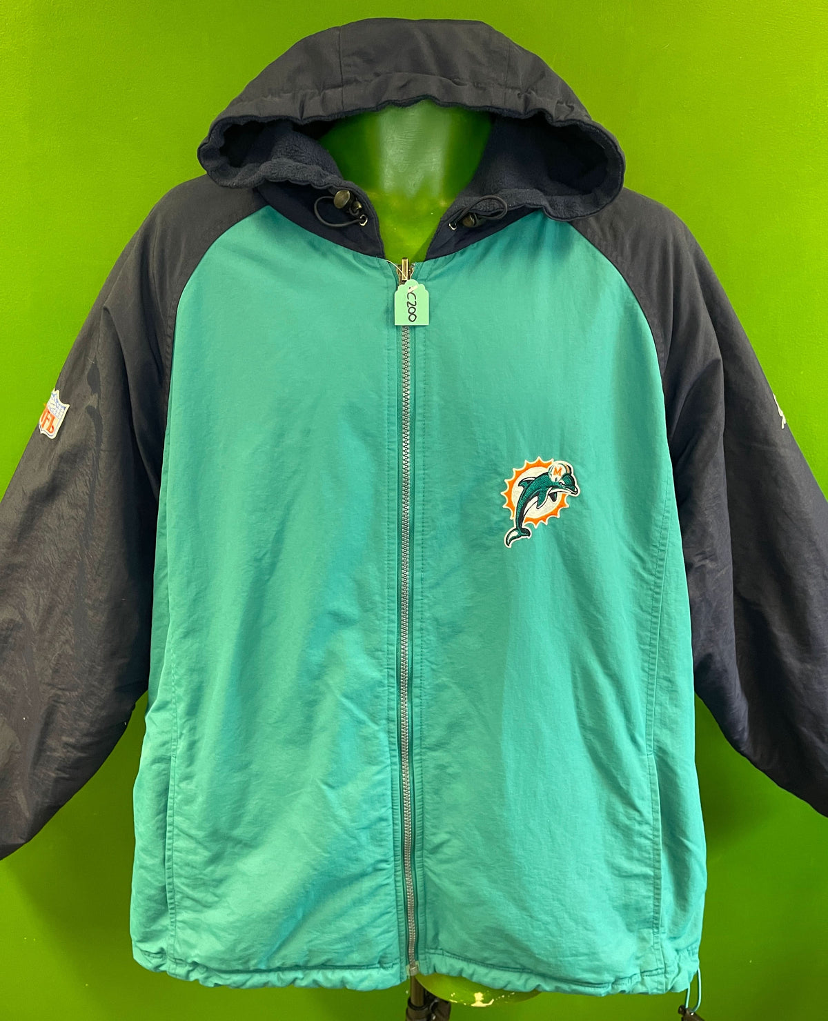 NFL Miami Dolphins Vintage Reversible Stitched Jacket/Coat Men's X-Large