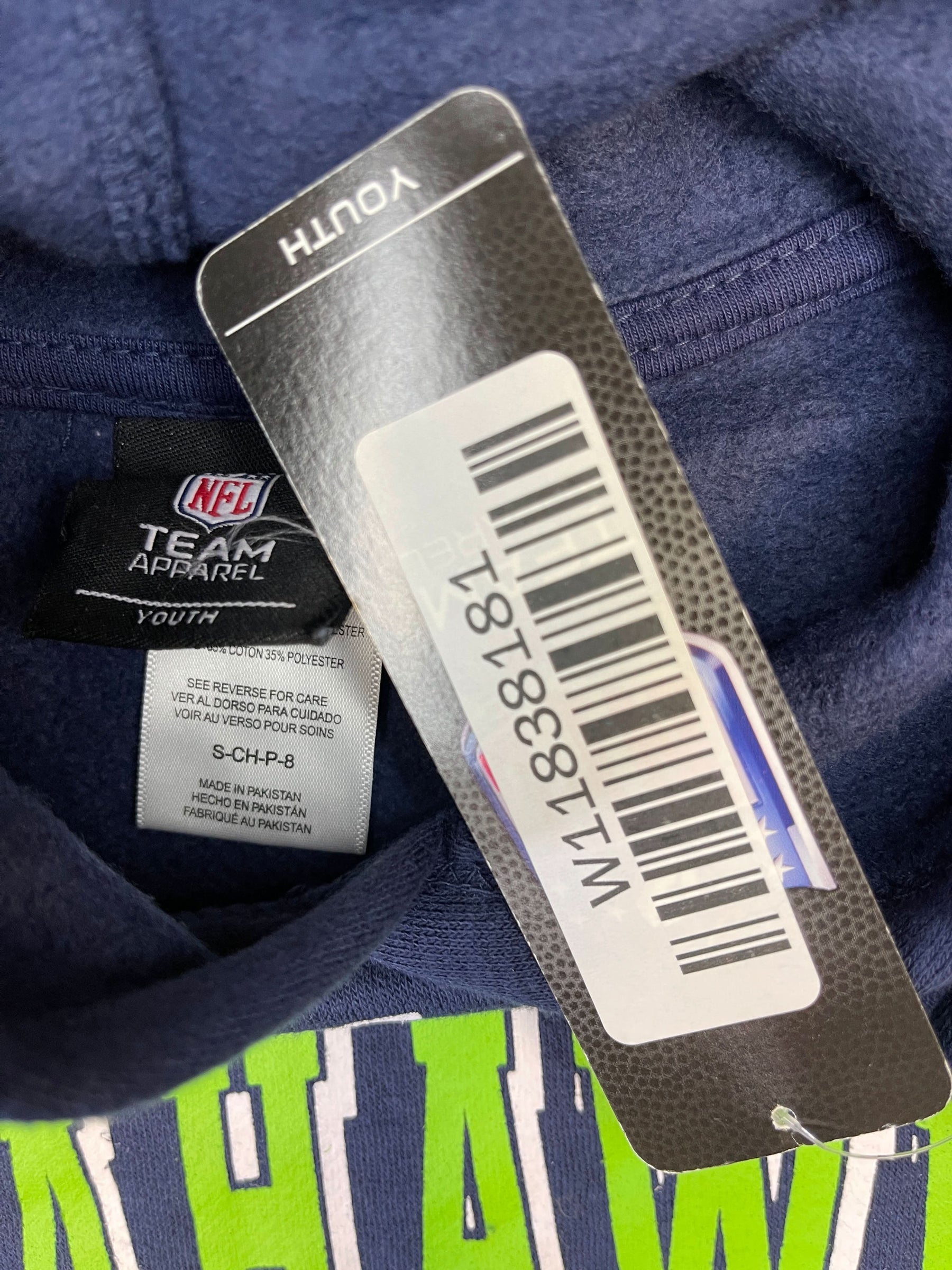 NFL Seattle Seahawks Navy Pullover Hoodie Youth Small NWT