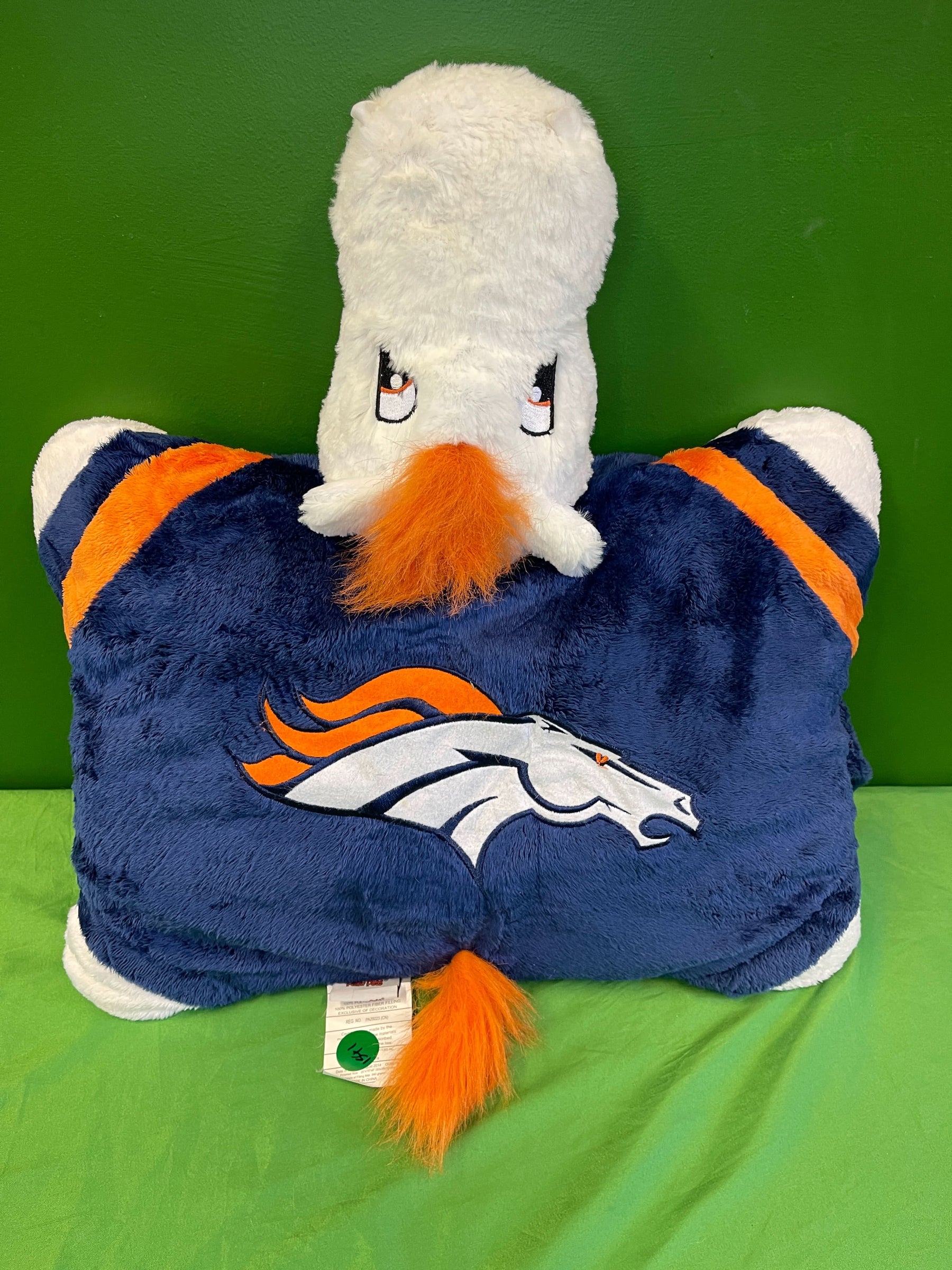 NFL Denver Broncos Miles Mascot Licenced Cuddly Toy Pillow Pet