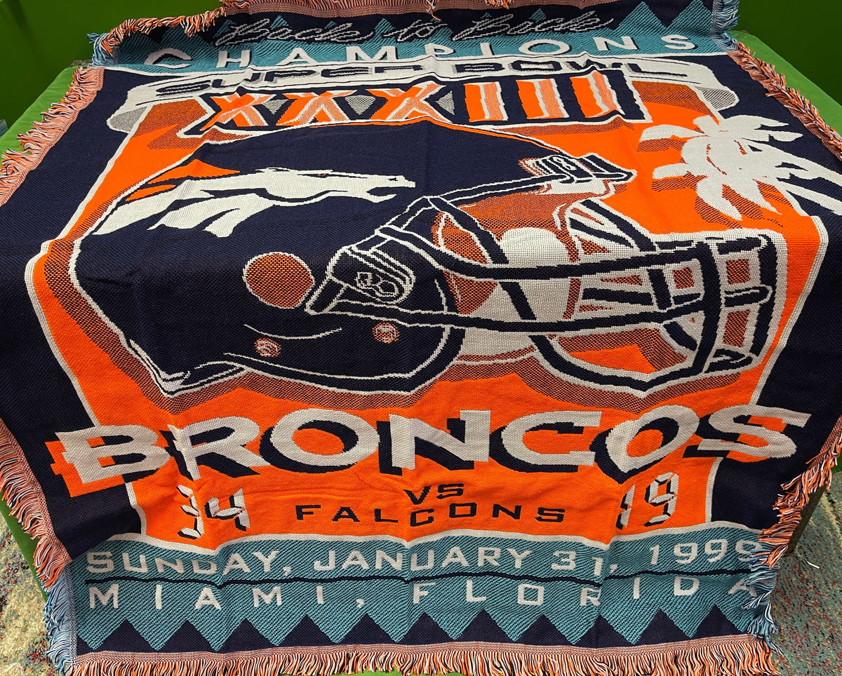 NFL Denver Broncos Super Bowl XXXIII Woven Blanket NWT