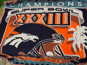 NFL Denver Broncos Super Bowl XXXIII Woven Blanket NWT