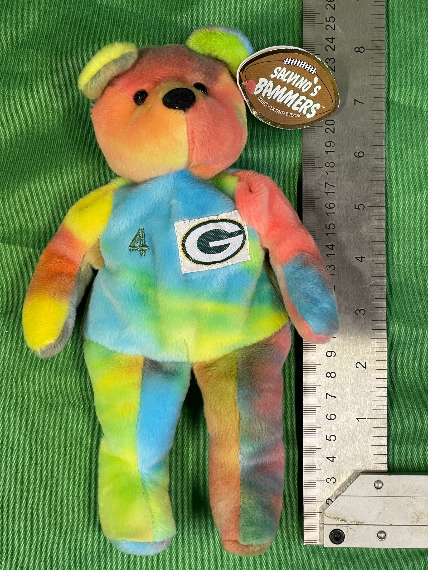 NFL Green Bay Packers Brett Favre #4 Salvinos Beanie Cuddly Toy NWT + Bonus!