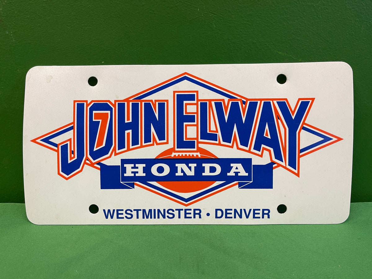 NFL Denver Broncos John Elway Honda Licence Plate Sign