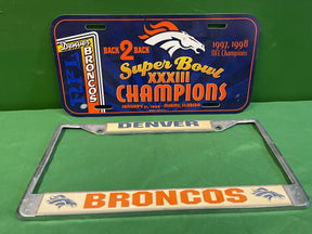 NFL Denver Broncos Metal Licence Plate Sign & Frame