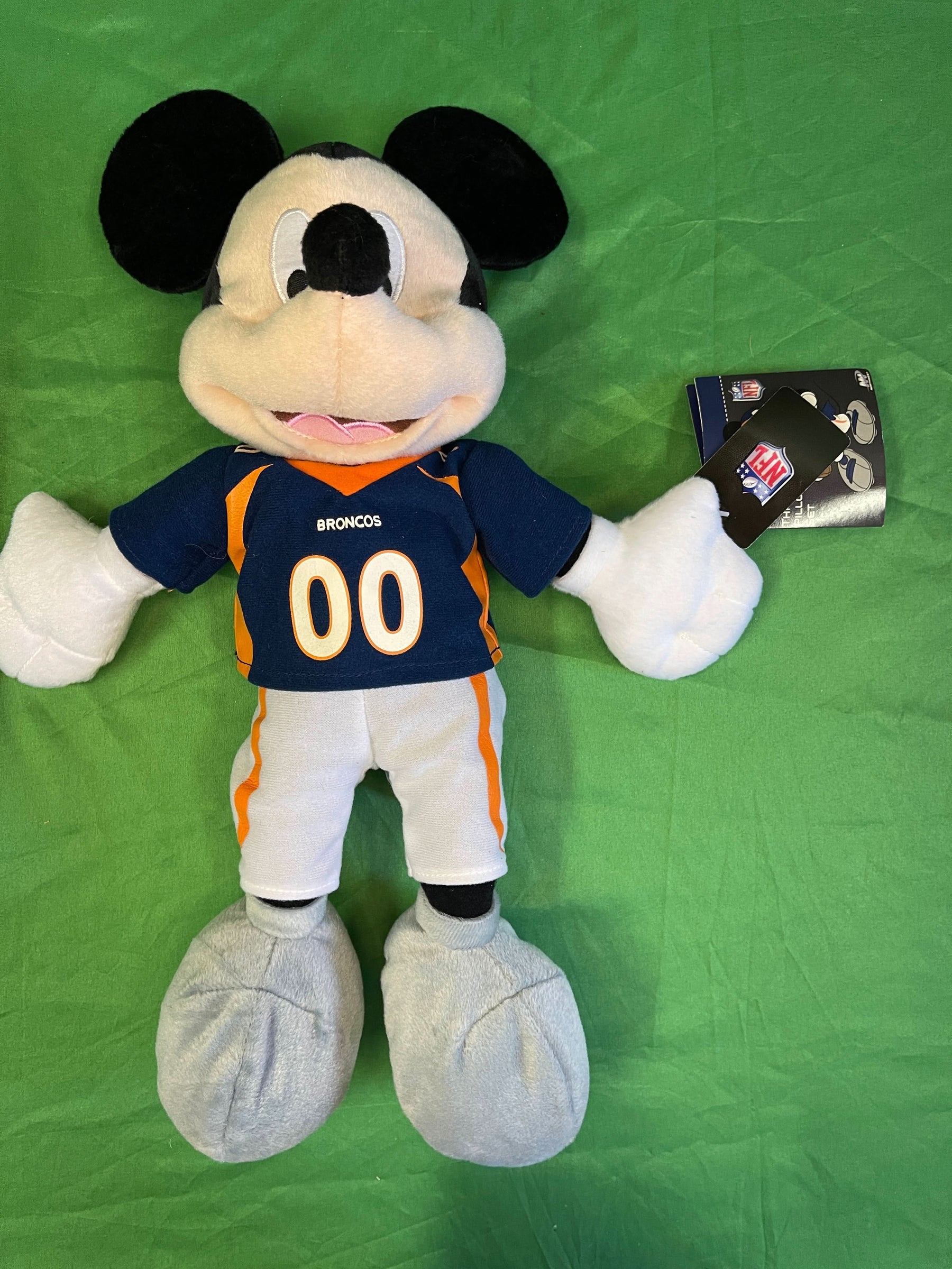 NFL Denver Broncos Disney Official Mickey Mouse Cuddly Toy NWT