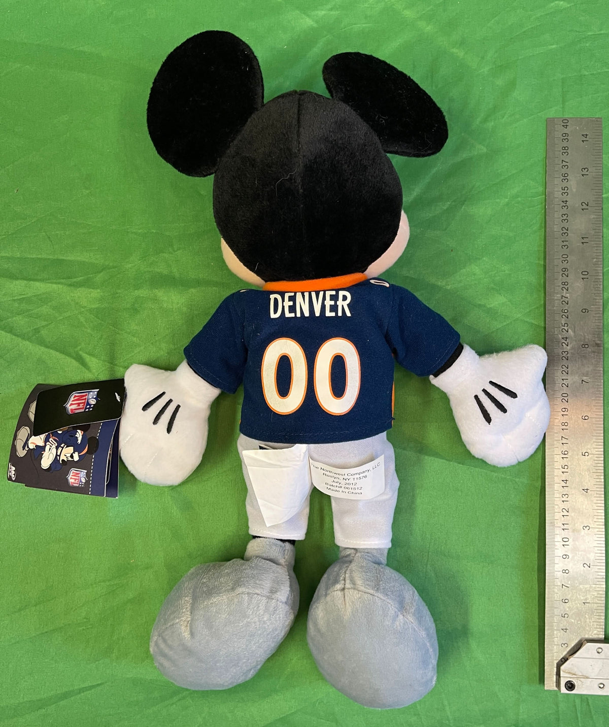 NFL Denver Broncos Disney Official Mickey Mouse Cuddly Toy NWT