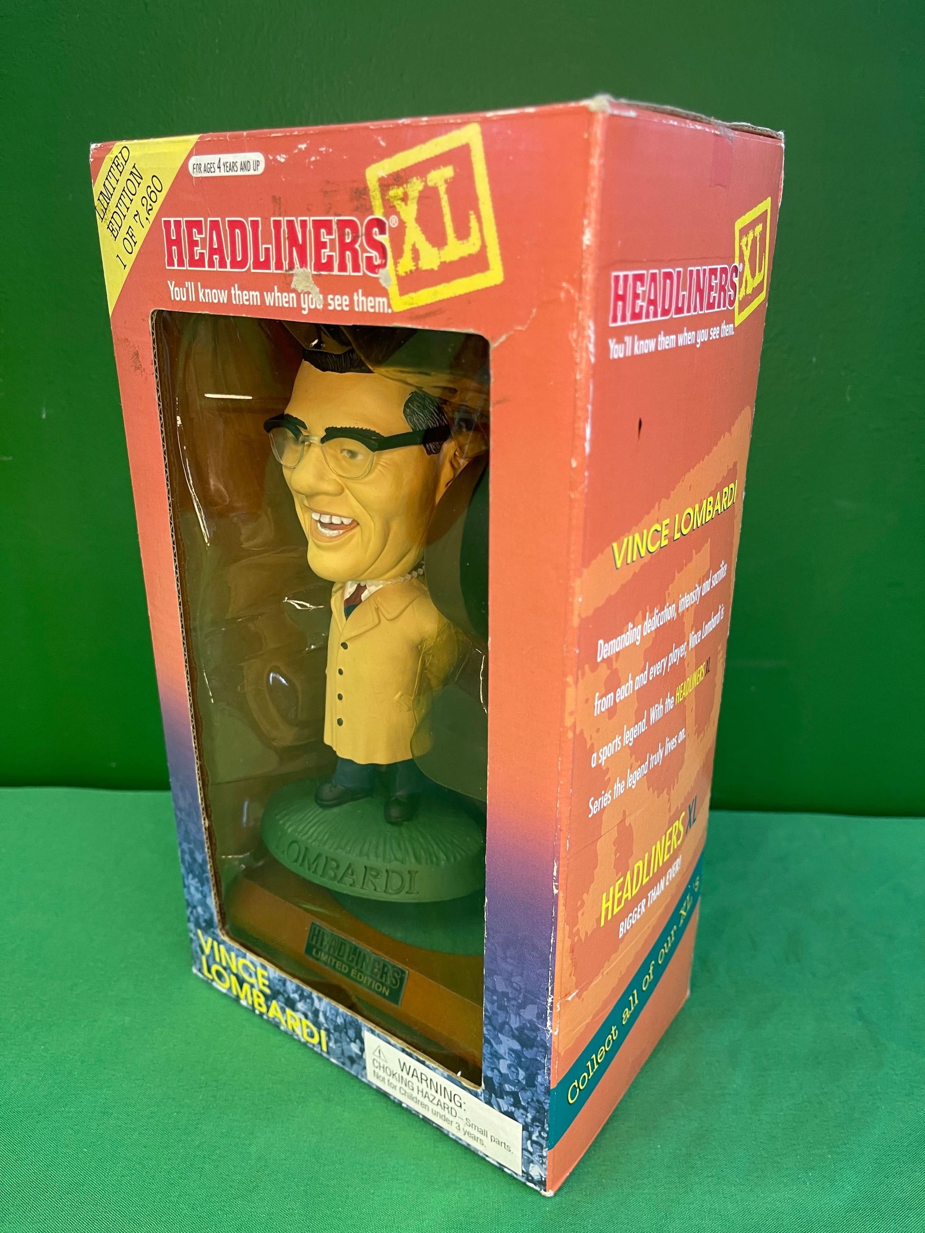 NFL Green Bay Packers Headliners XL Vince Lombardi Ltd Ed Figure NWT