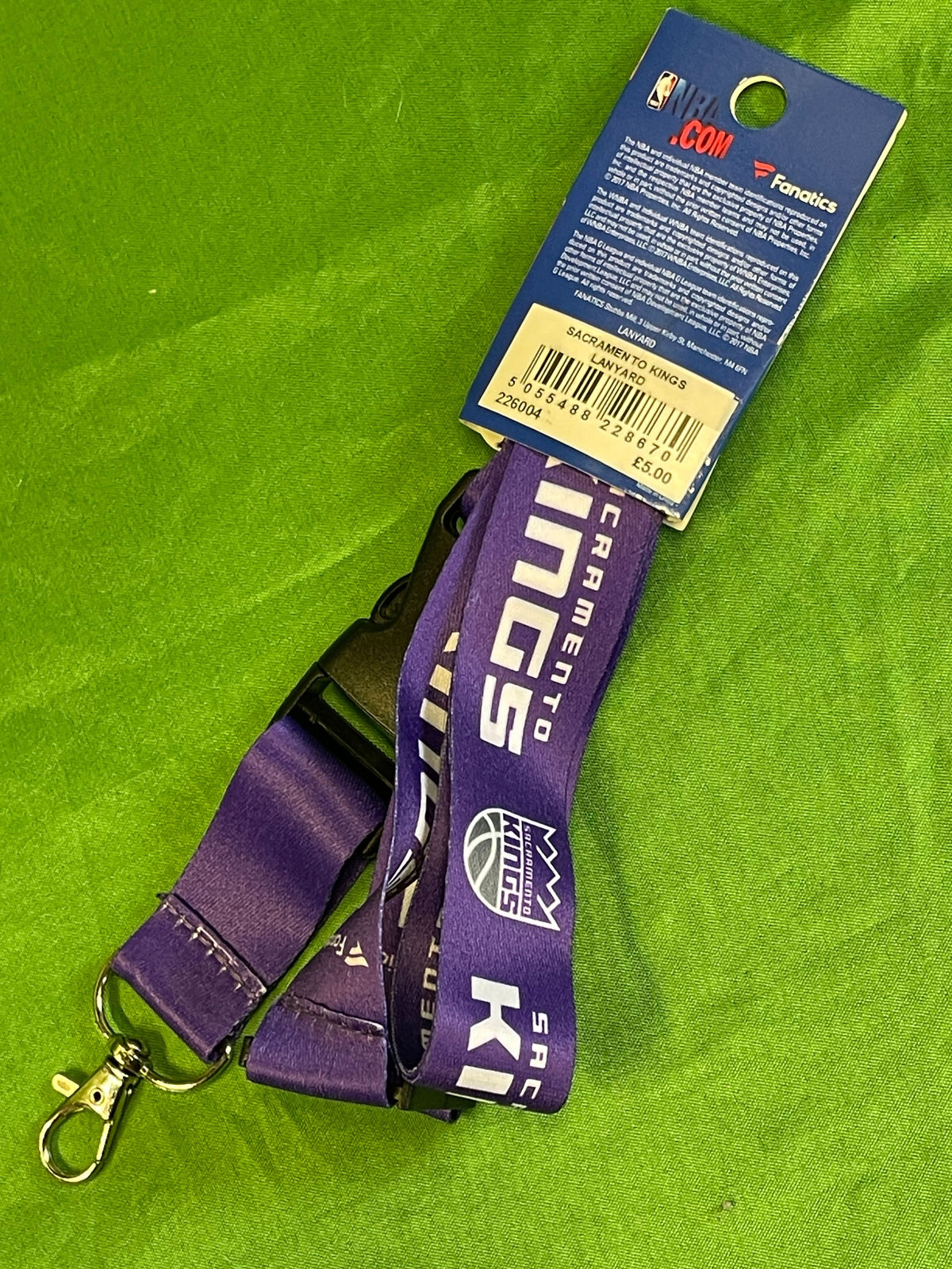 NBA Sacramento Kings Fanatics Combination Lanyard Key Clip NWT